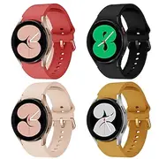 4 Pack Watch Band for Samsung Galaxy Watch 5 Pro 45mm Watch 5 40/44mm Watch 4 Classic 42/46mm Watch 4 40/44mm Silicone Replacement Strap Elastic Breathable Sp
