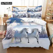 a2230 Bed Sheets Couple Horse Bedding Set Duvet Cover Set Bedding Digital Printing Bed Linen Bedding Set Fashion Design3-Piece Bedding Set (1 Duvet