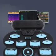Electronic Drum Pad Hand Rolled Drum Pad Double Speakers Roll Up Drum Pad