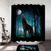 A Wolf Howls at a Moon Shower Curtain