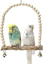 Bird Swings for Parrots, Stand with Bell | Perches for Conures, Parakeet Toys for Cage, Swings for Small Birds Jmedic