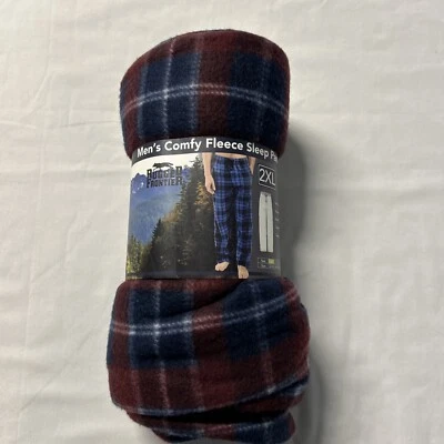 Rugged Frontier Men's Size: 2XL Comfy Fleece Sleep Pants - Red/Blue - NWT