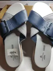 Clarks Cloudsteppers Slide Sandals Eliza April Navy Size 6 M ~ New with box