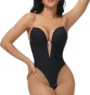 [SHAPSHE] Backless Shapewear for Women Strapless Deep V Bodysuit Low Back Body Shaper