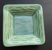 Green Pottery Art Studio Butter square dish Cheese dish HK Studios 4"