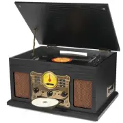 10 in 1 Vintage Bluetooth Record Player Turntable with Built-in Speakers Viny...