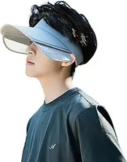 [TINAYAUE] Men Summer Sun UV Protection Widened Pull Plate Ice Silk Hollow Top Hat Wide Brim Outdoor fishing Sunshade Hat