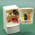 Dollhouse Mini fridge toy model Miniature Food drink accessories