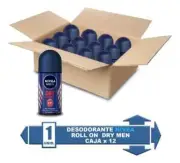 NIVEA MEN DRY IMPACT ANTI-PERSPIRANT DEODORANT ROLL-ON 50ML Plastic Bottle 12