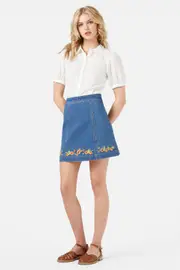 Emb Nasturtium Mini Skirt