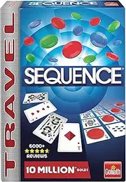 Sequence Travel, Strategic Board Game, Family Game with Cards and Chips, Two to Twelve Players, Seven Years and Old, Travel Game for Children and Adults