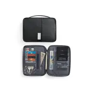 1PCS Polyester Passport Bag Travel ID Card Wallet Waterproof Multifunction Credit Card Holder Storage Bag BLACK COLOR