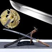 Katana 103 cm Sword Medieval Real Steel Japan Flaming Samurai Sword Manganese Steel Sharp Weapon Golden Dragon A Surname