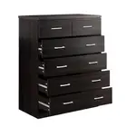 Artiss Tallboy 6 Drawers Storage Cabinet - Walnut melamine,plastic,pvc Dressers