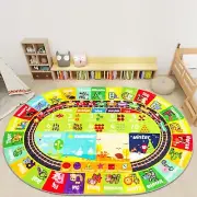 ABC Kids Rug Fluffy Oval 59"×78.7" Plush Educational Playmat Rug Carpet, Al