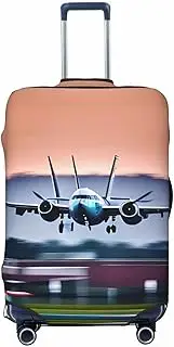[CADREWY] Fly Airplane Print Travel Suitcase Cover Luggage Protector with Elastic Anti Scratch for Carry On, Black, Large