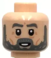 Lego New Light Nougat Minifigure Head Dual Sided Dark Bluish Gray Eyebrows Part