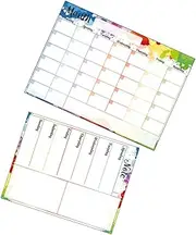 Angoily 2pcs Magnetic Dry Erase Calendar Monthly Weekly Planners for Fridge Versatile Whiteboard Organiser for Home Office Easy to Update Meal Task Planning