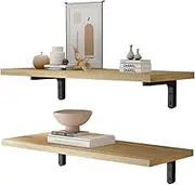 Floating Shelves 2 Tier Floating Shelves Rustic Wall Mounted Storage Shelf for Bedroom Living Room Bathroom Kitchen Office