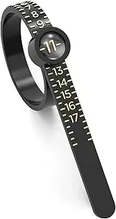 [UKKQES] Ring Sizer 1-17 Measuring Tool with Magnified Glass, Reusable Finger Size Gauge Jewelry Sizing Tool USA Rings Size