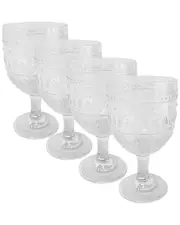 Euro Ceramica Fez Glassware 4pc 12Oz Wine Glass Set