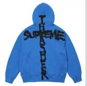 In-Hand Supreme Thrasher Zip-Up Hooded Sweatshirt Bright Blue Size: Extra Large