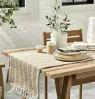 Hearth & Hand Magnolia Oversized Jute & Cotton Stripe Table Runner 20 x 90 NWT
