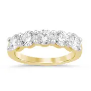 Bevilles 5 Stone Ring with 2.00ct of Laboratory Grown Diamonds in 9kt Yellow Gold