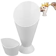 French Fry Holder and Sauce Holder Set - 2 in 1 Salad Cup with Dip,Portable Tableware Bowls Divided Dipping Cups Hot French Fries Container for Family Cafeterias