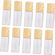 HEALEEP 10pcs Refillable Glass Roller Bottles with Wood Grain Caps Empty Perfume and Essential Oil Containers Lightweight Travel Friendly UV Protection for Aromatherapy and Skin Care