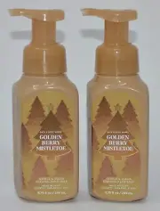 2 BATH & BODY WORKS GOLDEN BERRY MISTLETOE GENTLE CLEAN FOAMING HAND SOAP WASH