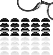 WELANE Glasses Nose Pads, 40 PCS Silicone Anti-Slip Nose Pad for Eyeglass Glasses Sunglasses (Clear & Black)