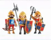 Playmobil 6379 3 Lion Knight Figures Red Blue Crossbow Axe ADD-ON BAG NEW SEALED