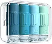Mrsdry Travel Bottles for Toiletries, BPA Free Leak Proof reusable Silicone Bottles, TSA Approved 3oz Travel Size Bottles, Travel Accessories for Shampoo Soap Liquids with Toiletry Bag (4 Pack)