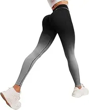 [Generic] Womens Yoga Pants Tummy Control Running Casual Lounge Legging Trousers with Pockets, Grey, Medium