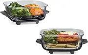 Ninja 6-Cup 2-Pack TempWare Glass Containers for Meal Prepping with Leak-Proof Storage Lids, Compatible Crispi Portable Cooking System, Microwave, Freezer, and Dishwasher Safe, XSKSFN2X6CUP