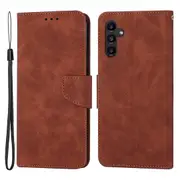 For Samsung Galaxy A24 4g Solid Color Protective Flip Case Wallet Stand Leather Cell Phone Cover