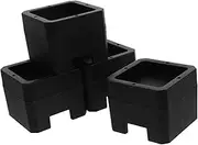 TEHAUX 4pcs Furniture Risers for Bed Legs Bed Lift Risers for Caster Wheels Prevents Sliding Protects Floors and Organization