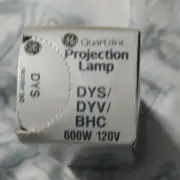 GE General Electric 600w 120V Quartzline Projection Lamp Bulb DYS/DYV/BHC
