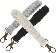 SEWACC 3pcs Women Handwoven Rope Keychains Stylish Wristlet Charms for Bags Unique Accessories