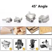 4Pcs Hex Shank Chamfer Routers Bit Set Edges Forming Woodworking Routers Bit