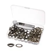Grommet Kit 50 Set 14mmx22mm Dia Copper Grommets Eyelets with Tools, Bronze Tone