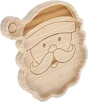 Alipis Christmas Santa Claus Shaped Wooden Serving Tray Rustic Farmhouse Food Platter Decorative Wood Serving Plate for Holiday Festivities Versatile Smooth Finish for Easy Use