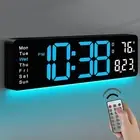 Digital Wall Clock, 16.5" Large Display Digital Clock with 10 RGB Color Chang...