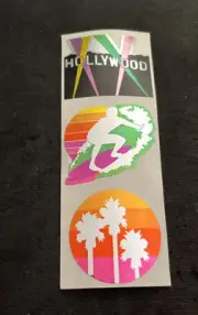 Vintage 1984 CTP Sickers On A Roll - Mylar surfer hollywood palm tree - Rare