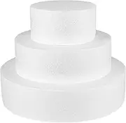 SOLUSTRE Set of 3 Round Cake Models for Party Foam Dummy Cake Molding Practice Mould Tools