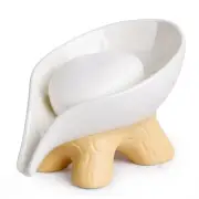 Soap Dish, Soap Holder Self Draining Leaf Shape Soap Dishes, Ceramic Draining...