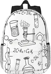 [MISTRARA] Chemistry Print 15 Inch Lightweight Backpack Laptop Backpack Hiking Backpack Sports Backpack, Black, One Size