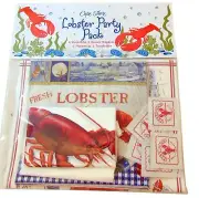 Lobster Crab Seafood Party Pack with 6 Bibs 6 Napkins 6 Placemats 6 Towelettes