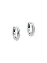 Ted Baker Silver Tone Crisete Logo Hoop Earrings (E76496) | $46